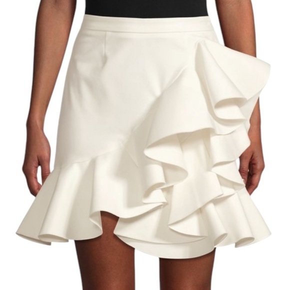 NWT Ronny Kobo Black Solange Big Ruffle Mini Skirt - Picture 3 of 8